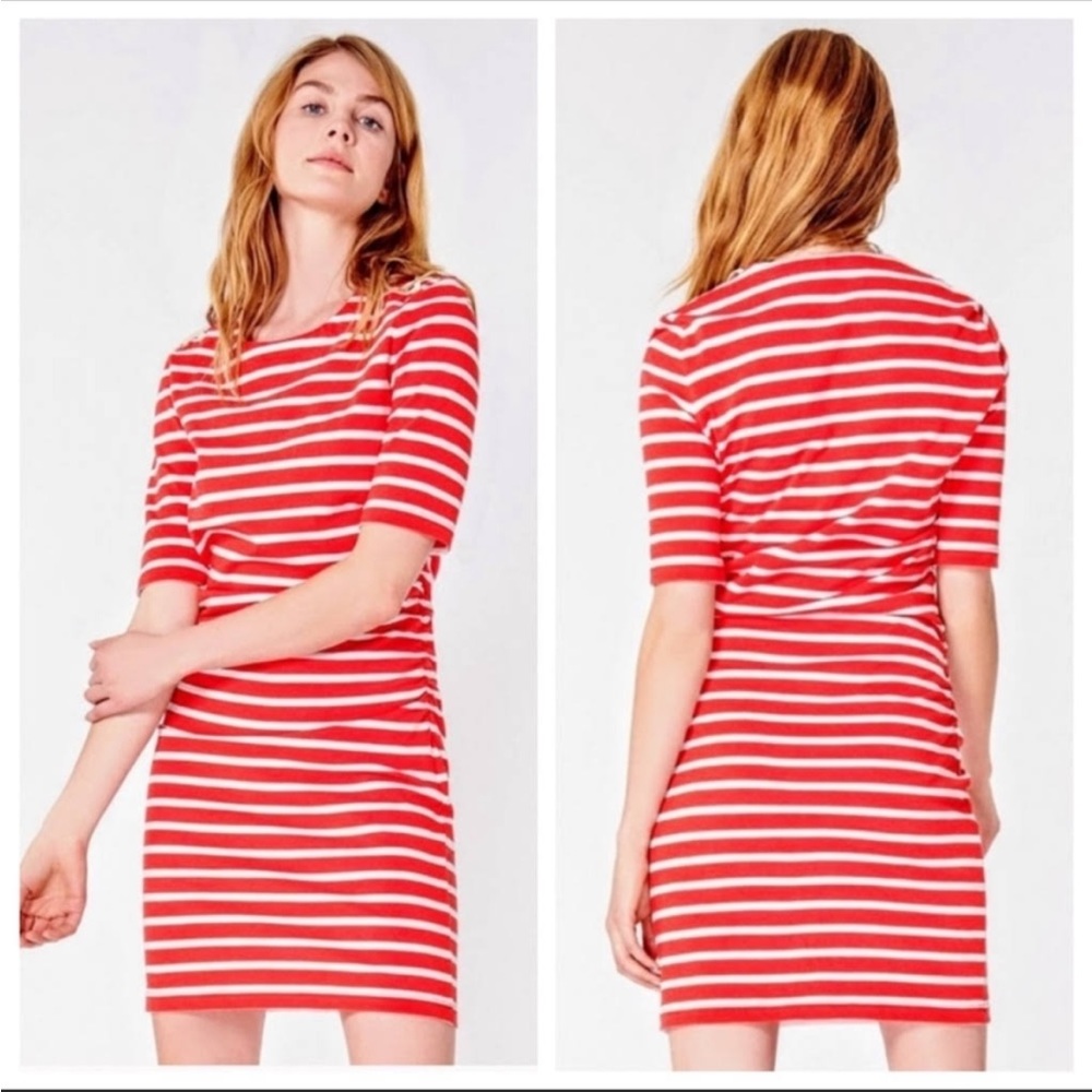 Veronica Beard Foley Ruched Lace Up Dress